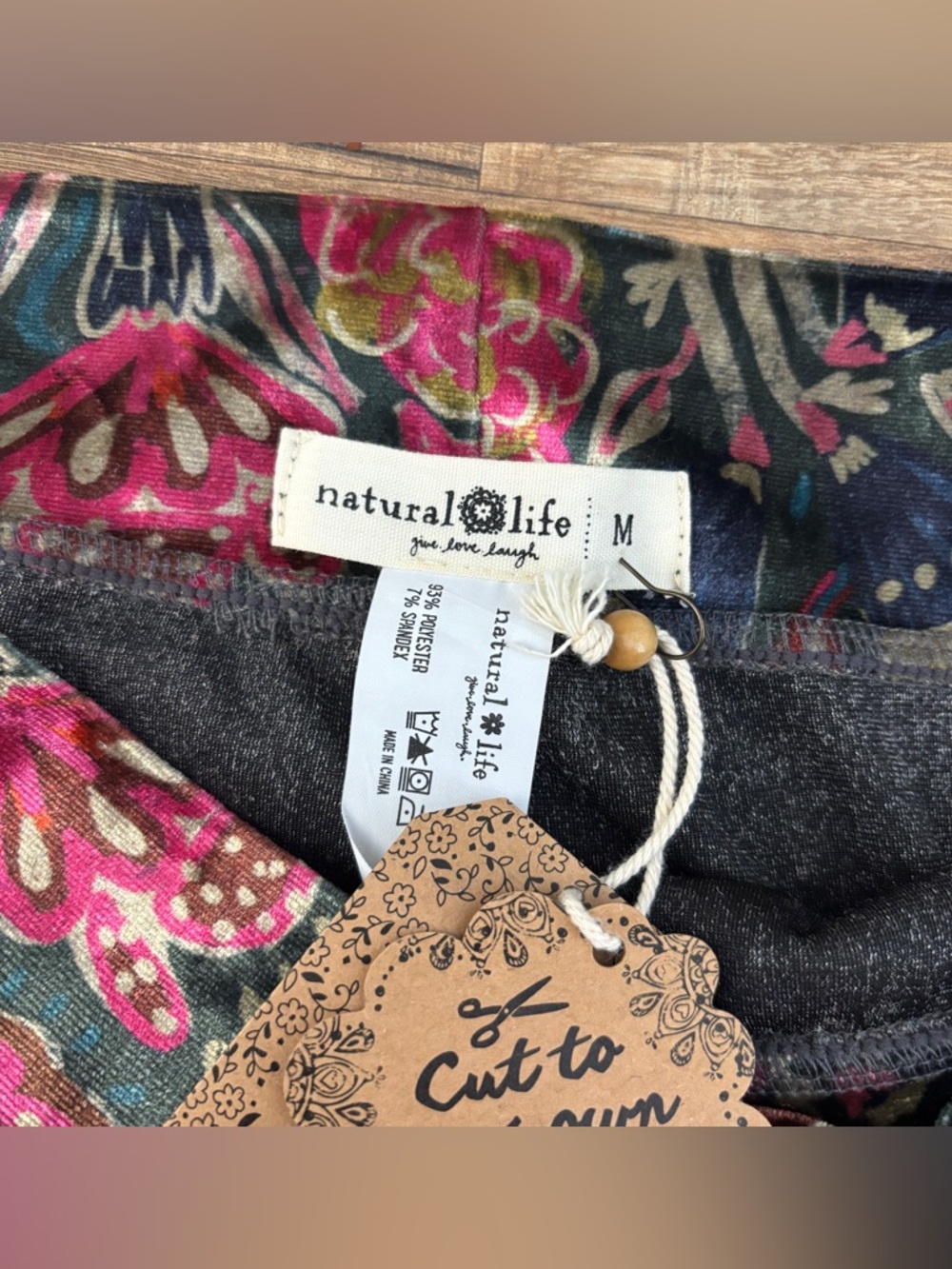 Natural Life Cali Floral Knit Flare Pants Festival Bohemian Boho NEW - Picture 5 of 8